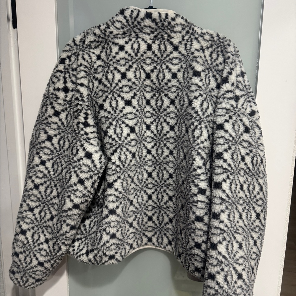 Fabletics Gray and White Teddy Jacket - image 5